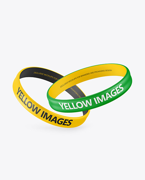 Download Two Matte Silicone Wristbands Mockup In Stationery Mockups On Yellow Images Object Mockups