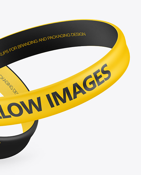 Two Matte Silicone Wristbands Mockup PSD #5