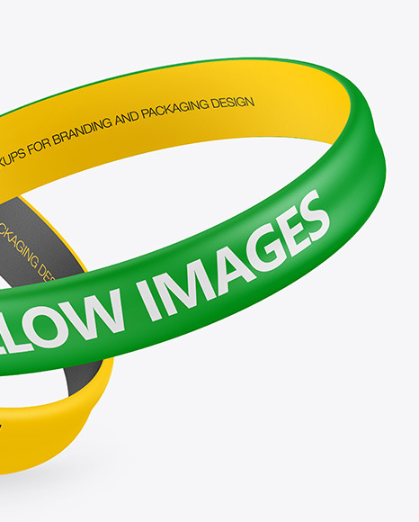 Download Two Matte Silicone Wristbands Mockup In Stationery Mockups On Yellow Images Object Mockups