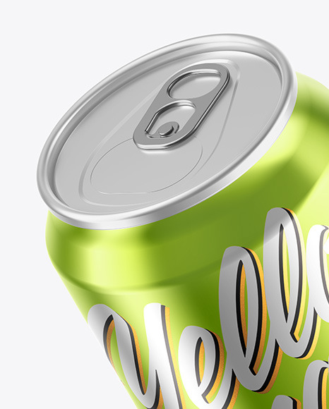 Glossy Metallic Drink Can Mockup PSD #1