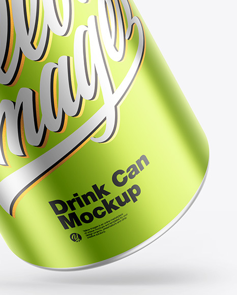 Glossy Metallic Drink Can Mockup PSD #6