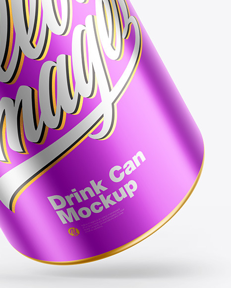 Glossy Metallic Drink Can Mockup PSD #5