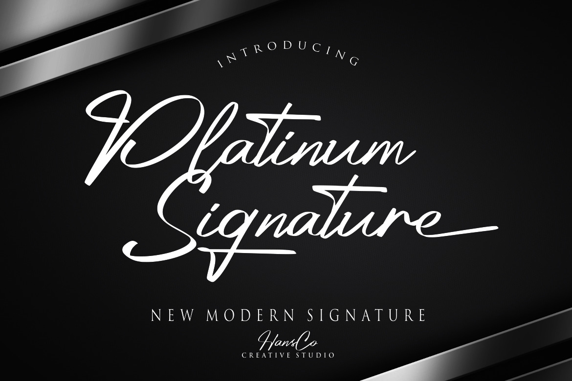 Platinum Signature Font In Fonts On Yellow Images Creative Store