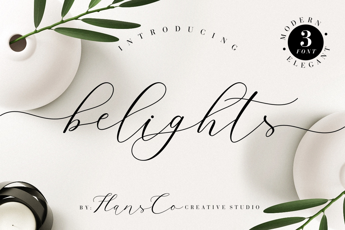 Belights Font In Fonts On Yellow Images Creative Store