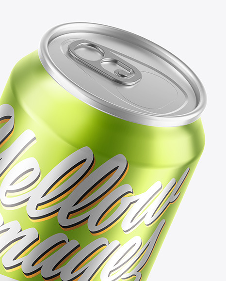 Glossy Metallic Drink Can Mockup PSD #1