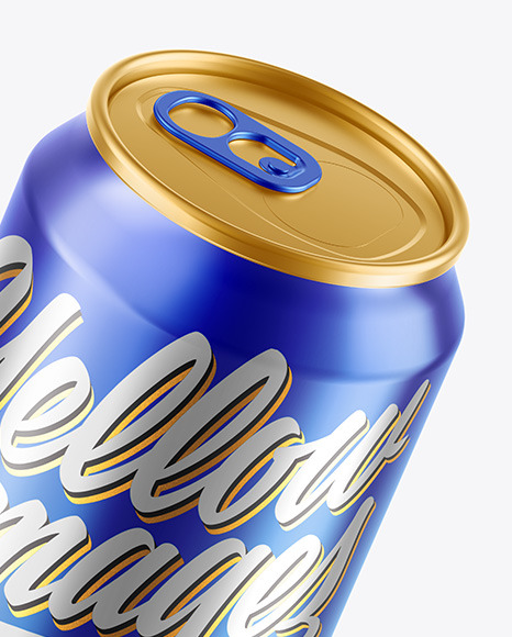 Glossy Metallic Drink Can Mockup PSD #7