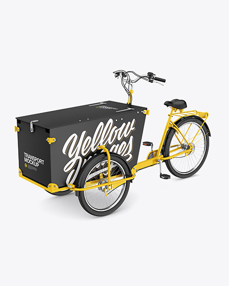 Download Cargo Bike Mockup Half Side View In Vehicle Mockups On Yellow Images Object Mockups