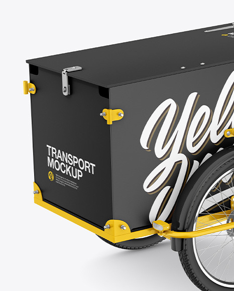 Download Cargo Bike Mockup Half Side View In Vehicle Mockups On Yellow Images Object Mockups