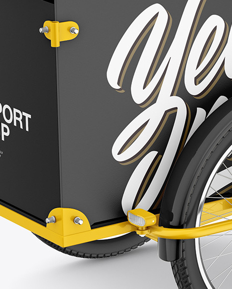 Download Cargo Bike Mockup Half Side View In Vehicle Mockups On Yellow Images Object Mockups PSD Mockup Templates