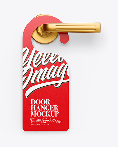 Download Door Hanger Mockup In Stationery Mockups On Yellow Images Object Mockups