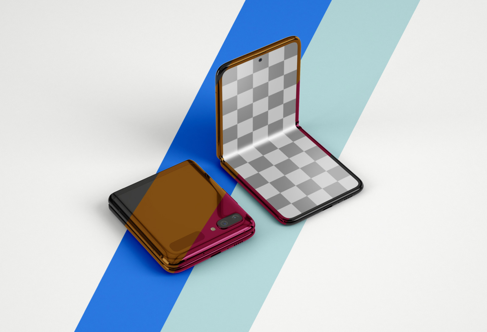 Galaxy Z Flip Mockup Folding Phone in Device Mockups on