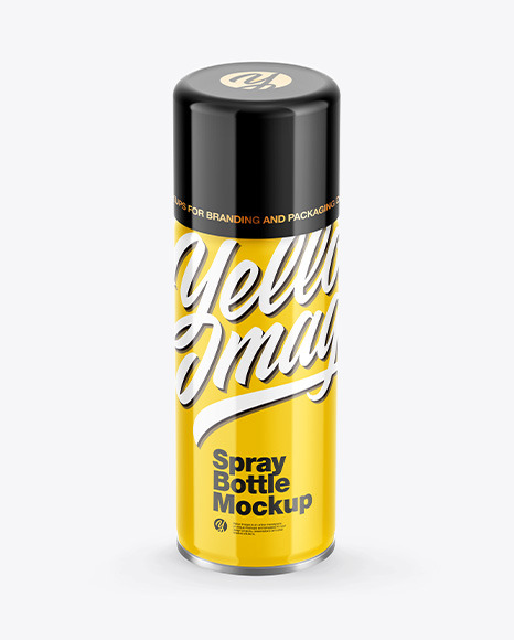 Download Glossy Spray Bottle Mockup In Bottle Mockups On Yellow Images Object Mockups PSD Mockup Templates