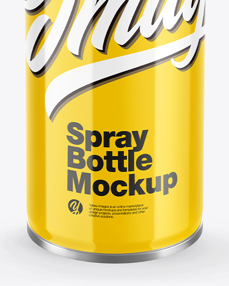 Download Glossy Spray Bottle Mockup In Bottle Mockups On Yellow Images Object Mockups PSD Mockup Templates