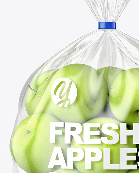 Download Plastic Bag With Green Apples Mockup In Bag Sack Mockups On Yellow Images Object Mockups