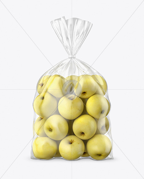 Plastic Bag With Salad Mockup In Bag Sack Mockups On Yellow Images Object Mockups