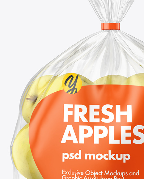 Download Plastic Bag With Yellow Apples Mockup In Bag Sack Mockups On Yellow Images Object Mockups Yellowimages Mockups