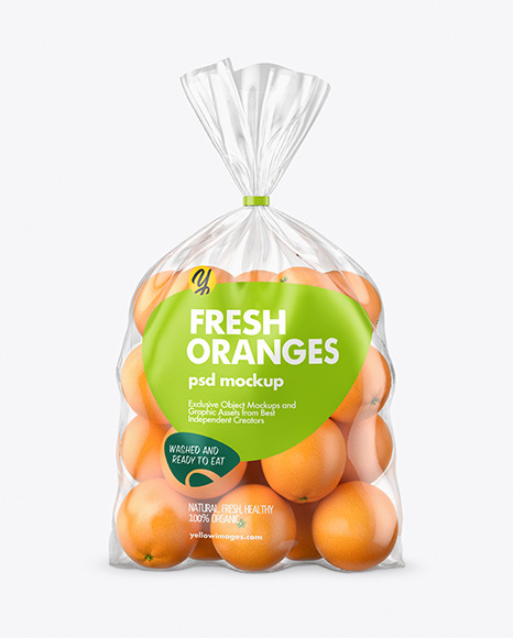 Download Plastic Bag With Oranges Mockup In Bag Sack Mockups On Yellow Images Object Mockups PSD Mockup Templates