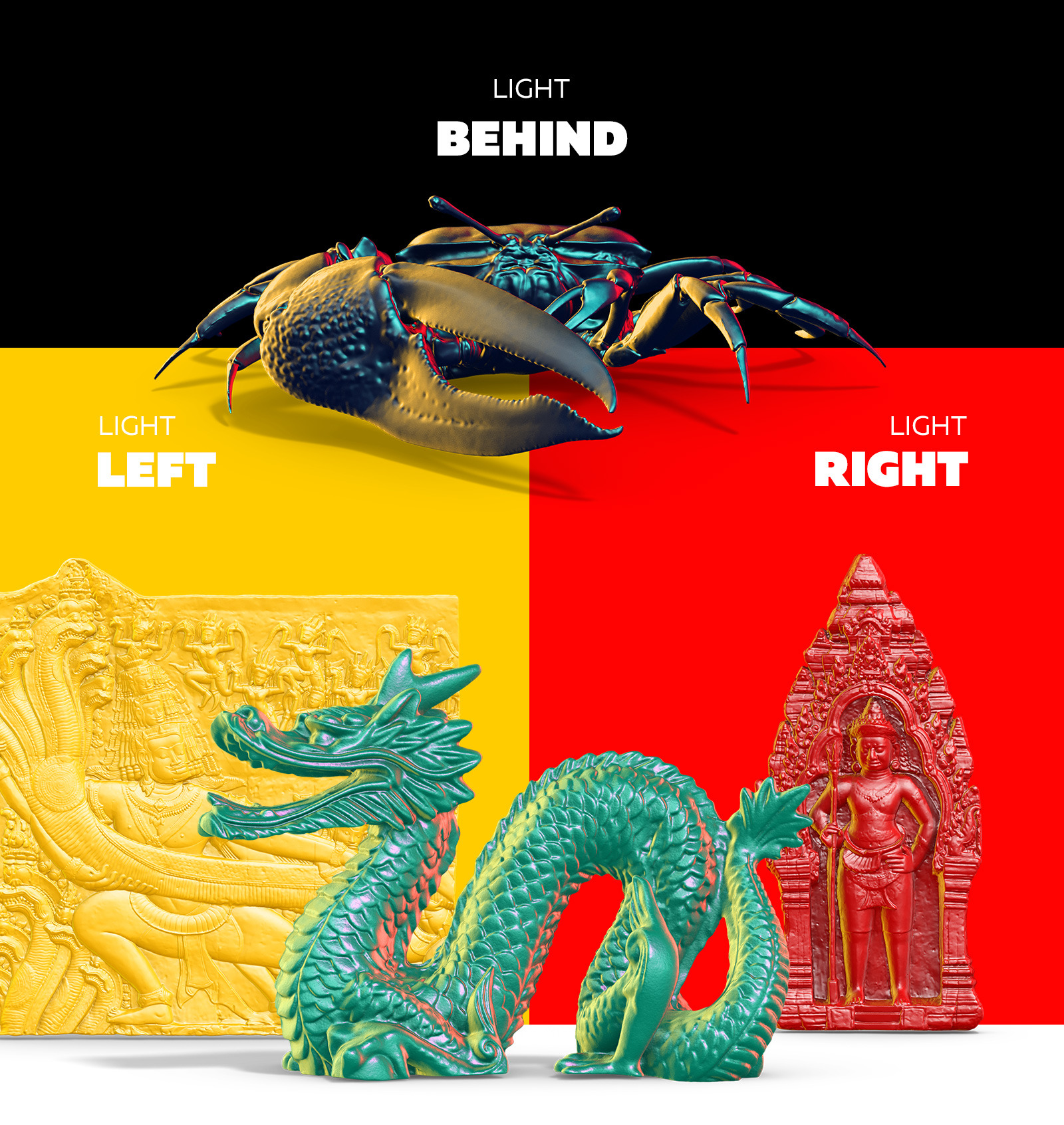 Collection of 128 Sculptures Statue 6, for branding and design of your