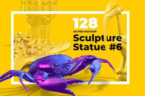 Collection of 128 Sculptures Statue #6, for branding and design of your product