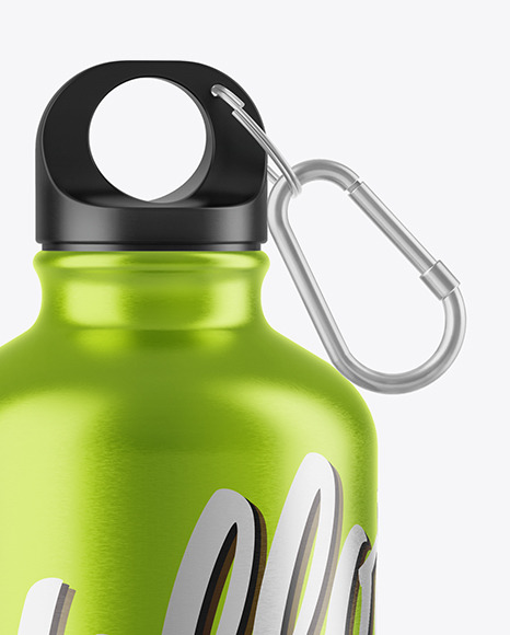 Metallic Water Bottle Mockup PSD #2