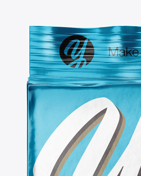 Metallic Coffee Pack Mockup PSD #2