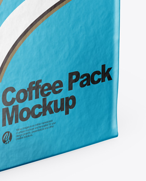 Download Metallic Coffee Pack Mockup In Bag Sack Mockups On Yellow Images Object Mockups