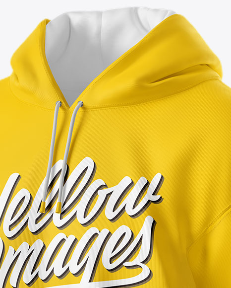 Download Hoodie Mockup Half Side View In Apparel Mockups On Yellow Images Object Mockups PSD Mockup Templates