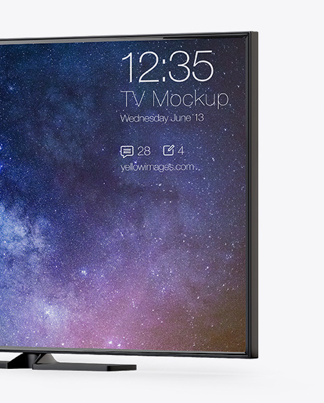 TV Mockup   Half Side View PSD #1