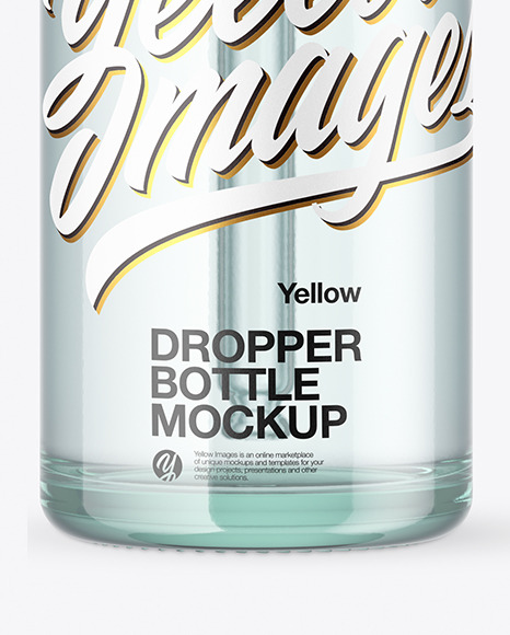 Blue Glass Dropper Bottle Mockup PSD #5