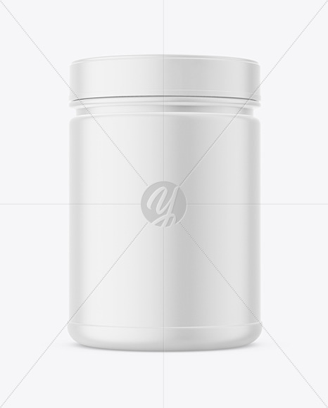 Matte Protein Jar Mockup PSD #1