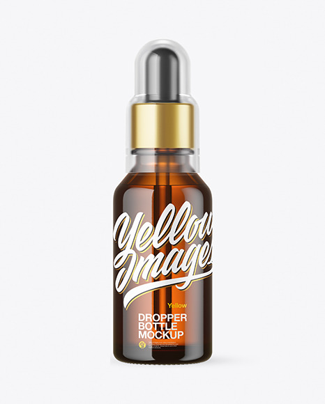 Amber Glass Dropper Bottle Mockup PSD #2