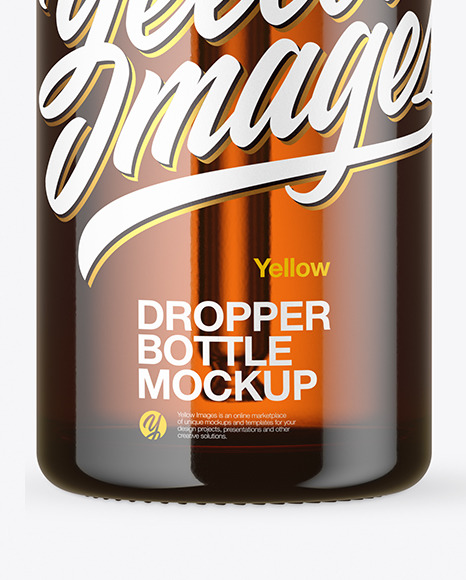Amber Glass Dropper Bottle Mockup PSD #5