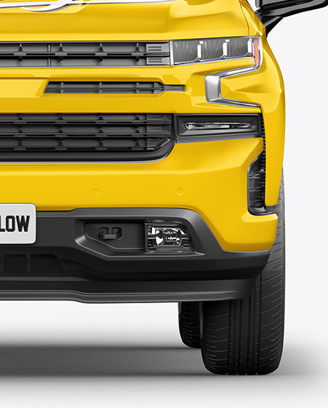 Full Size Pickup Truck Mockup   Front View PSD #1