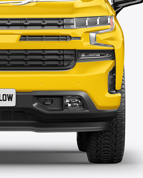 Full Size Pickup Truck Mockup   Front View PSD #6