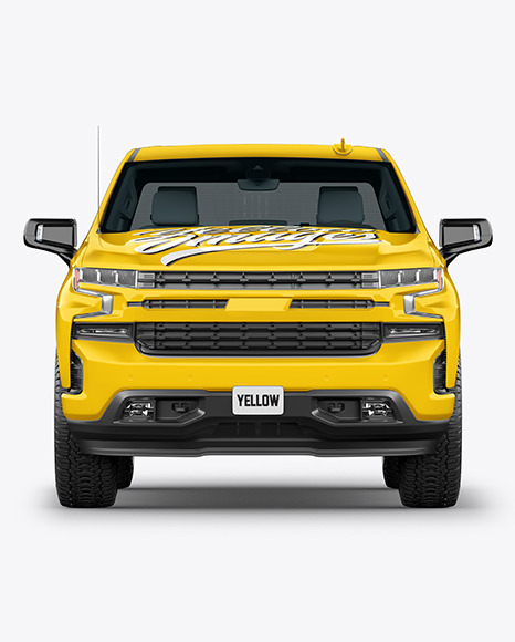 Full Size Pickup Truck Mockup   Front View PSD #7