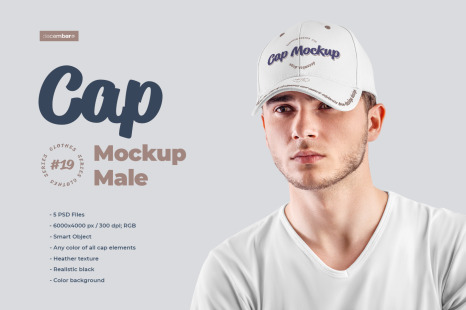 Download 5 Mockups Men S Cap In Apparel Mockups On Yellow Images Creative Store PSD Mockup Templates