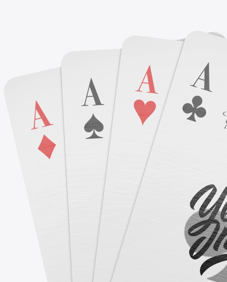 Free Four Playing Cards Mockup PSD Mockups