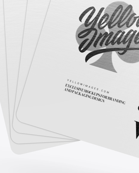 Four Playing Cards Mockup PSD #1