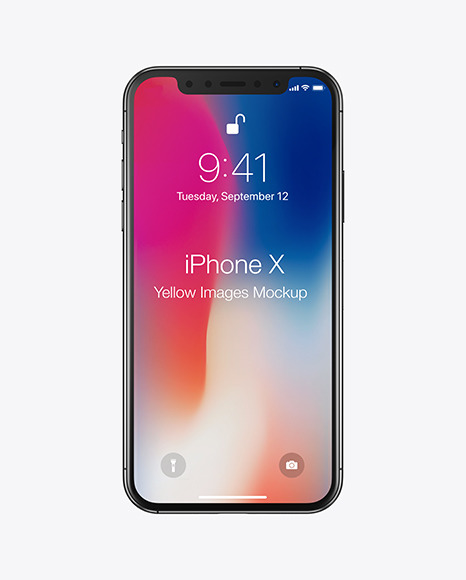 Download Apple Iphone X Mockup In Device Mockups On Yellow Images Object Mockups PSD Mockup Templates