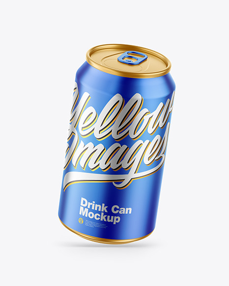 Download Matte Metallic Drink Can Mockup In Can Mockups On Yellow Images Object Mockups PSD Mockup Templates