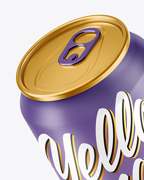 Metallic Drink Can w  Matte Finish Mockup PSD #7