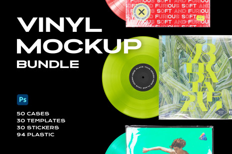 Download Vinyl Record Mockup Bundle In Stationery Mockups On Yellow Images Creative Store