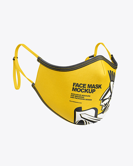 Download Face Mask Mockup In Apparel Mockups On Yellow Images Object Mockups PSD Mockup Templates