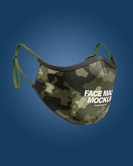 Face Mask Mockup In Apparel Mockups On Yellow Images Object Mockups