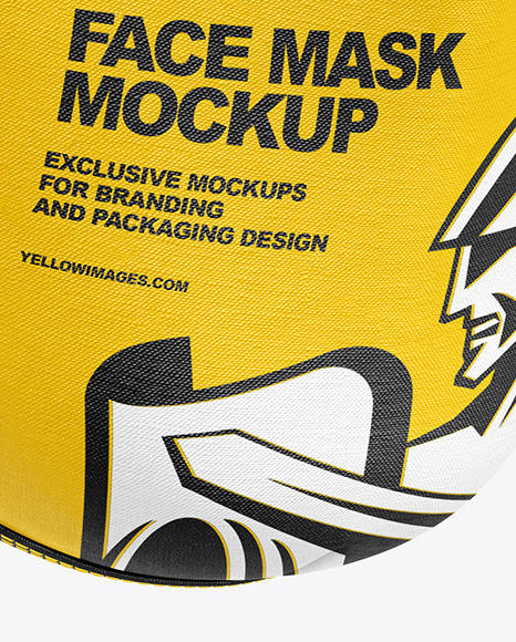 Download Face Mask Mockup In Apparel Mockups On Yellow Images Object Mockups