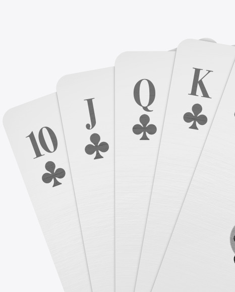 Five Playing Cards Mockup PSD #2