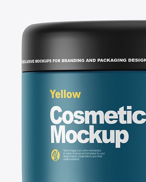 Closed Matte Plastic Cosmetic Jar Mockup PSD #3