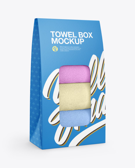 Box with Towels Mockup