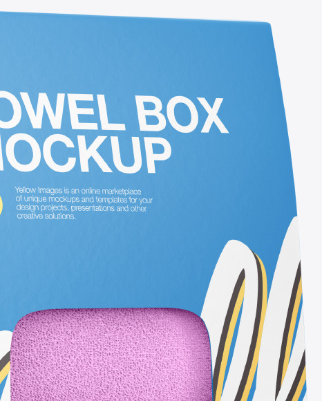 Download Box With Towels Mockup In Box Mockups On Yellow Images Object Mockups PSD Mockup Templates