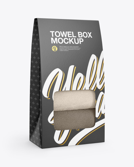 Box with Towels Mockup